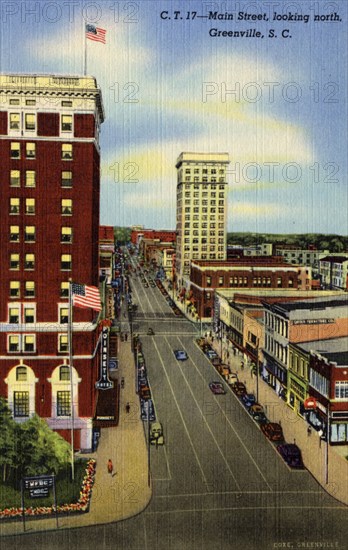 Main Street, Greenville, South Carolina, USA, 1944. Artist: Unknown