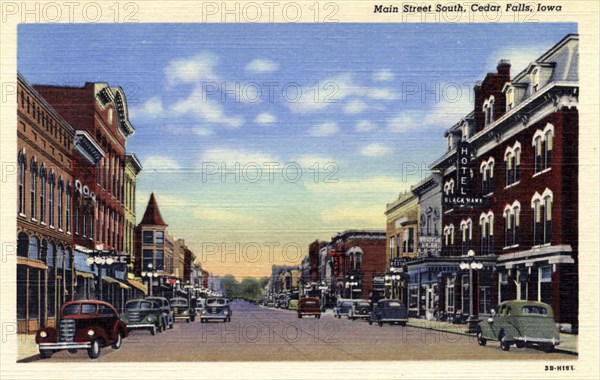 Main Street South, Cedar Falls, Iowa, USA, 1943. Artist: Unknown