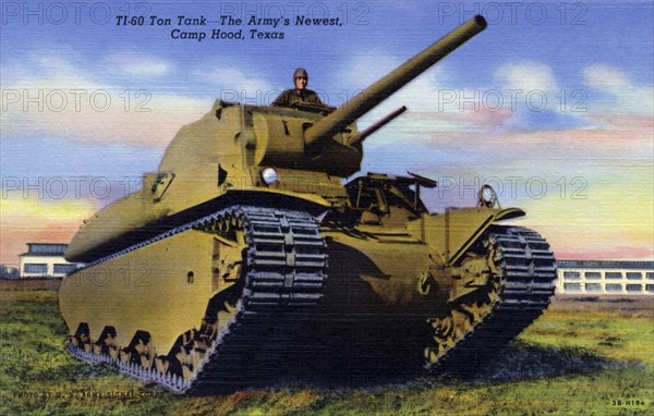 'TI-60 Ton Tank, The Army's newest, Camp Hood, Texas', USA, 1943. Artist: Unknown