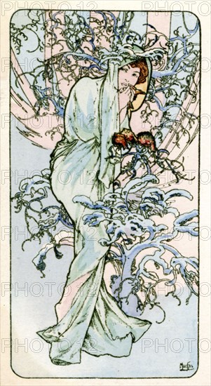 'Winter', 1900. Artist: Alphonse Mucha