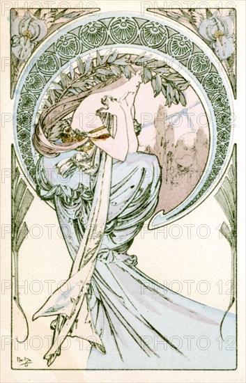 'Poetry', 1900. Artist: Alphonse Mucha