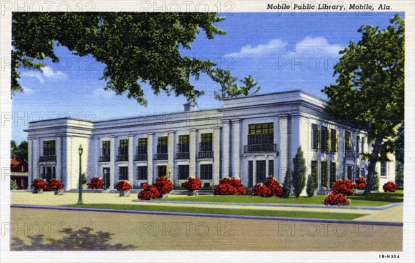 Mobile Public Library, Mobile, Alabama, USA, 1941. Artist: Unknown