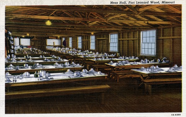 Mess Hall, Fort Leonard Wood, Missouri, USA, 1941. Artist: Unknown
