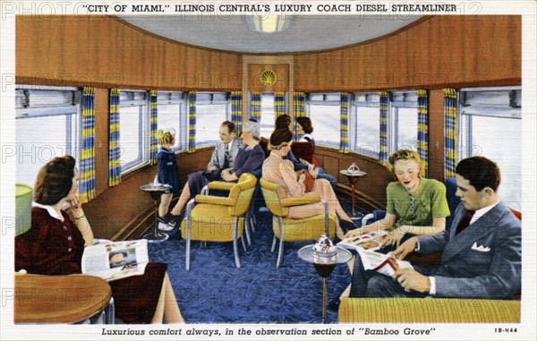 On board the 'City of Miami' streamliner train, USA, 1941. Artist: Unknown