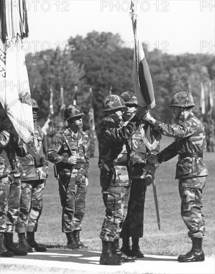 Soldiers on parade, Fort Sheridan, Illinois, USA, 1975. Artist: Unknown