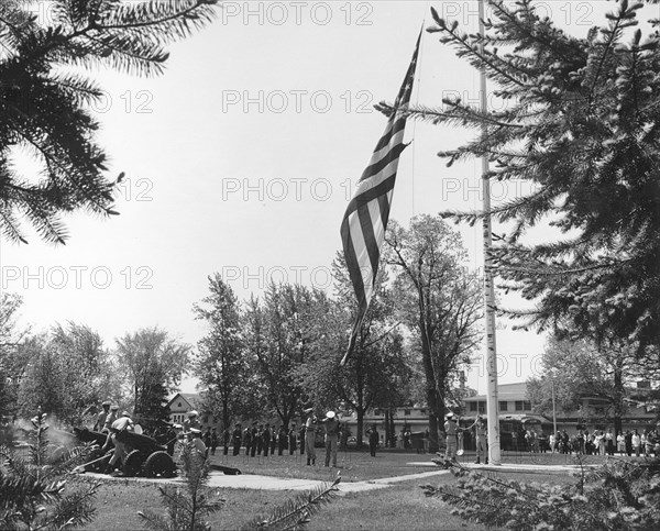 Memorial Day services held at the post cemetery, Fort Sheridan, Illinois, USA, 1974. Artist: Lundahl