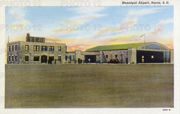 Municipal Aiport, Huron, South Dakota, USA, 1940. Artist: Unknown