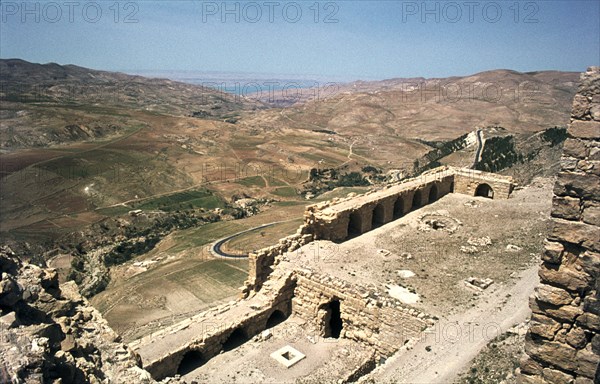 Looking towards the Dead Sea from the castle of Kerak, Jordan.