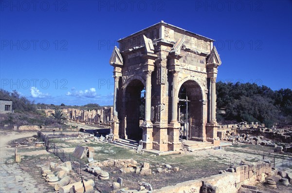 Arch of Septimius Severus, Leptis Magna, Libya.