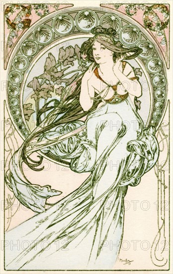 'Music', 1900. Artist: Alphonse Mucha