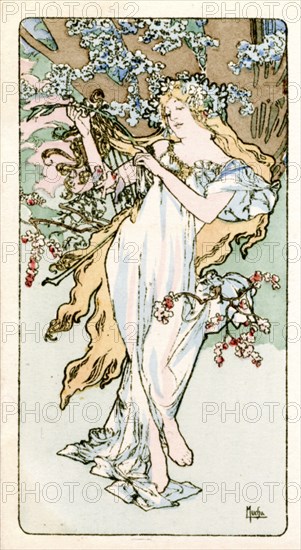 'Spring', 1900. Artist: Alphonse Mucha