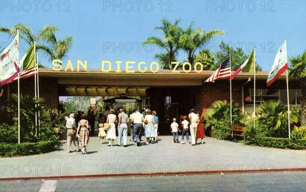 Entrance to the San Diego Zoo, California, USA, 1957. Artist: Unknown