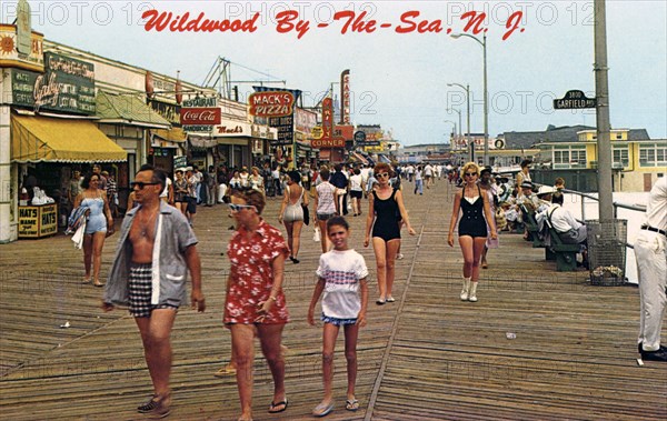 Boardwalk north of Garfield Avenue, Wildwood-by-the-Sea, New Jersey, USA, 1959. Artist: Lynn H Boyer Jr