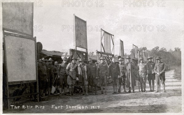 The rifle pits, Fort Sheridan, Illinois, USA, 1917. Artist: Unknown