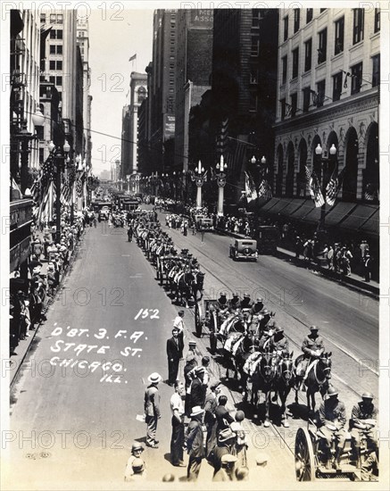 Field Artillery on State Street, Chicago, Illinois, USA, 1930. Artist: Unknown