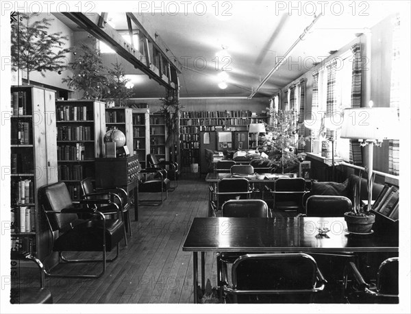 Library at Fort Sheridan, Illinois, USA, 1940. Artist: Unknown