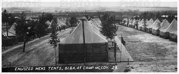 Enlisted men's tents, 61st Cavalry Artillery, Camp McCoy, Wisconsin, USA, 1940. Artist: Unknown