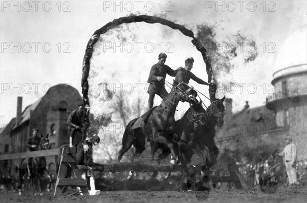 Equestrian event at Fort Sheridan, Illinois, USA, 1920. Artist: Unknown