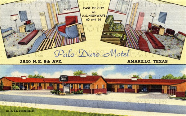 Palo Duro Motel, Amarillo, Texas, USA, 1950. Artist: Unknown