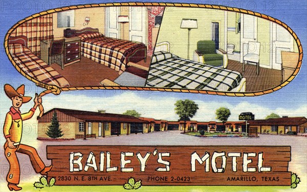Bailey's Motel, Amarillo, Texas, USA, 1950. Artist: Unknown