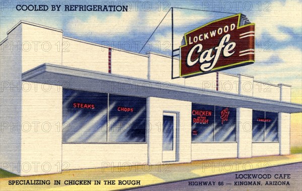 Lockwood Cafe, Route 66, Kingman, Arizona, USA, 1951. Artist: Unknown