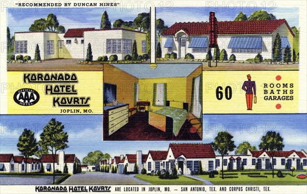 Koronado Hotel Kourts, Joplin, Missouri, USA, 1943. Artist: Unknown