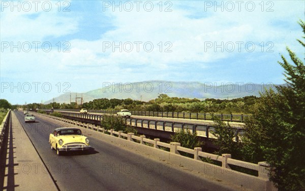 Bridge across the Rio Grande, Albuquerque, New Mexico, USA, 1955. Artist: Unknown