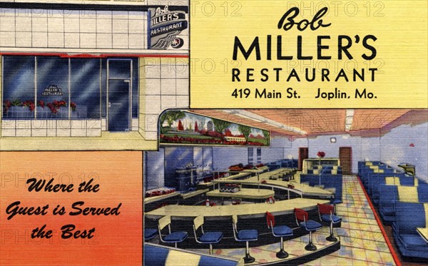 Bob Miller's Restaurant, Joplin, Missouri, USA, 1948. Artist: Unknown