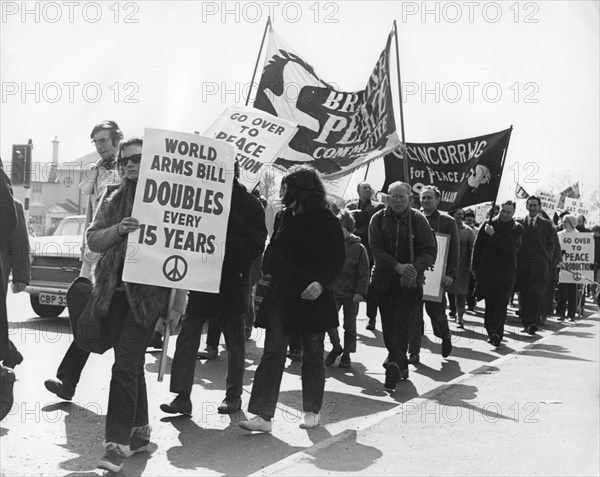 CND demo, Horley, Surrey, c1969.