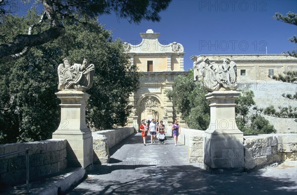 Main gate, Mdina, Malta. Erected in 1724 by Grand Master De Vilhena.
