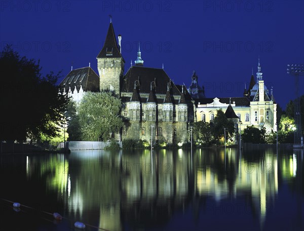 Vajdahunyad castle in the city park, Budapest, Hungary.