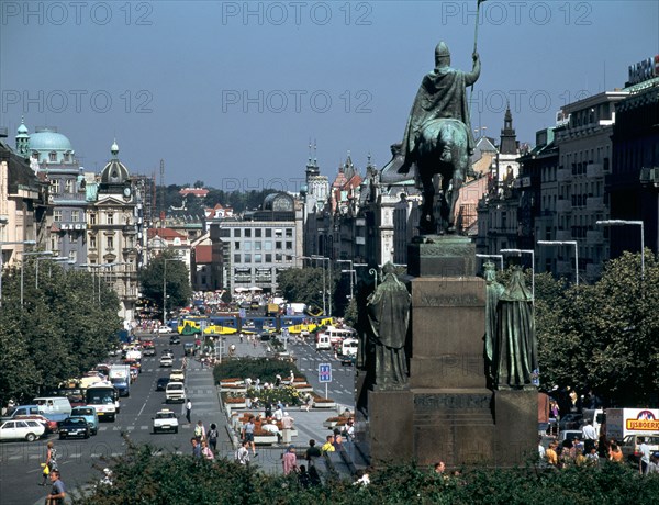 Wenceslas Square, Prague, Czech Republic.