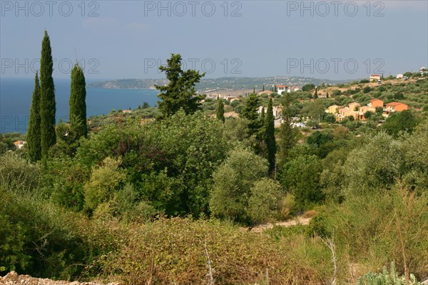 Distant view of Lourdas, Kefalonia, Greece.