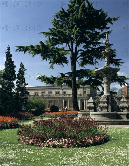 Royal Pump Room and Baths from Jephson Gardens, Leamington Spa, Warwickshire.