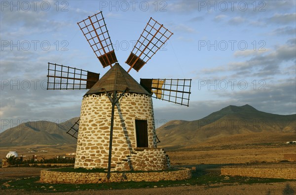 Windmill near Tefia, Fuerteventura, Canary Islands.