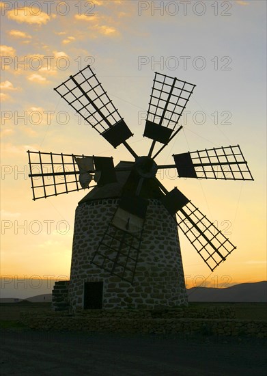 Windmill near Tefia, Fuerteventura, Canary Islands.