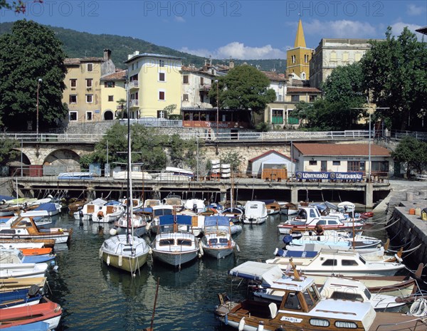 Harbour and Old Town, Lovran, Croatia.