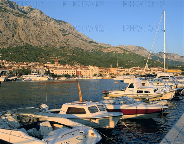 Makarska and the Biokovo mountain, Croatia.