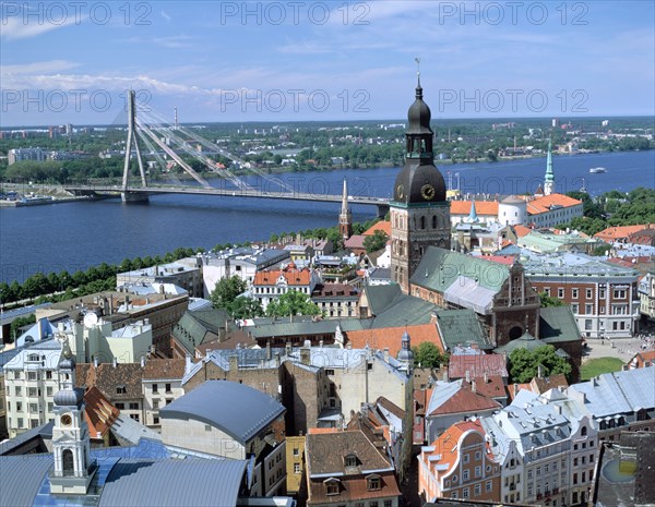 The view from St Peter's spire, Riga, Latvia.