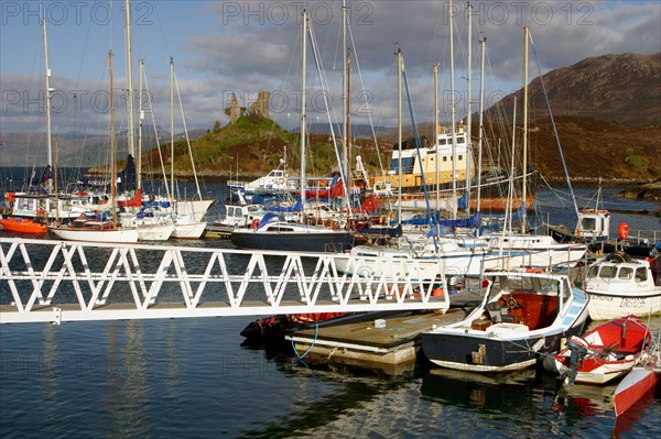 Kyleakin Harbour and Castle Moil, Skye, Highland, Scotland.