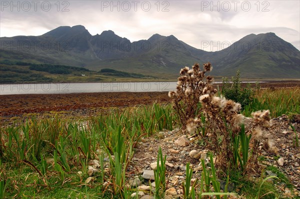 Bla Bheinn across Loch Slapin, Skye, Highland, Scotland.