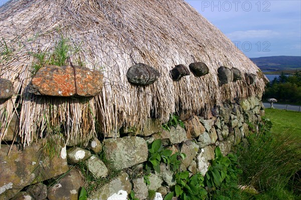 Black house, Colbost Folk Museum, Skye, Highland, Scotland.