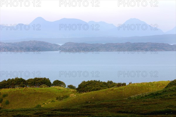 View of the Torridon Hills from Skye, Highland, Scotland.