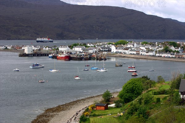 View of Ullapool harbour, Highland, Scotland.