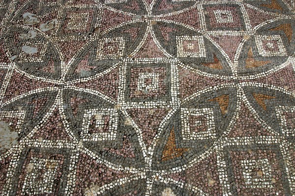 Mosaic floor, ruins of the Basilica of Ayia Trias, Famagusta, North Cyprus.