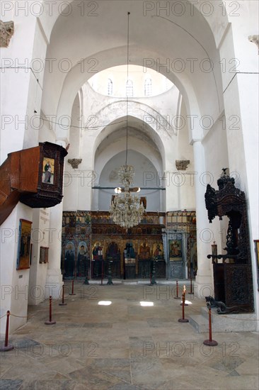 Interior of a monastery church, North Cyprus.