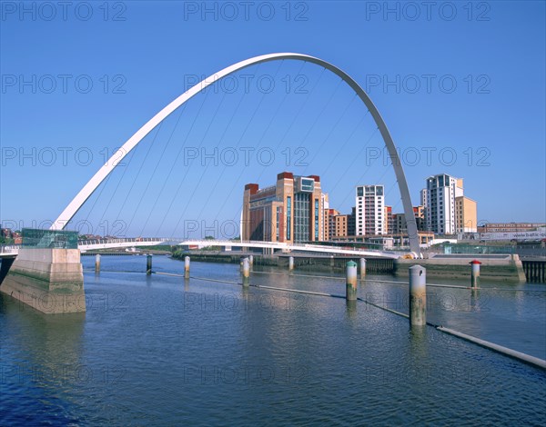 Millennium Bridge and Baltic Art Gallery, Gateshead, Tyne & Wear.