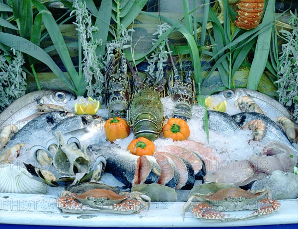 Fish Restaurant Display, Rethymnon, Crete, Greece.