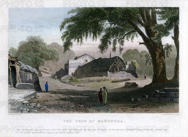 The Pass of Makundra, India, 19th century.  Artist: W le Petit
