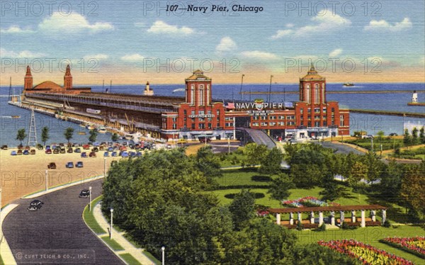 Navy Pier, Chicago, Illinois, USA, 1941. Artist: Unknown